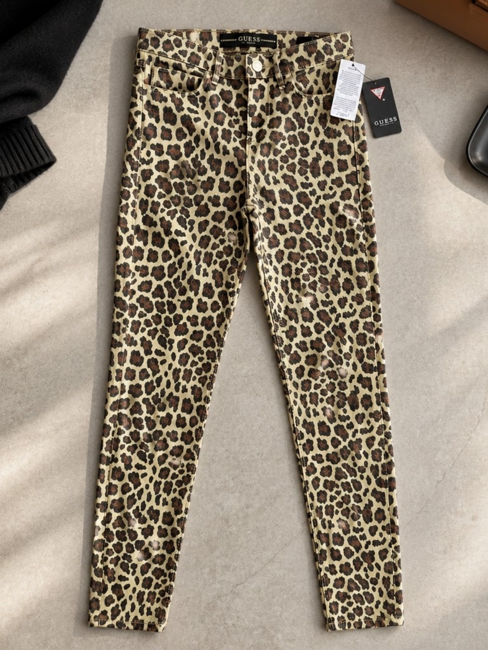 GUESS Leopard Print Skinny Jeans 24 NWT